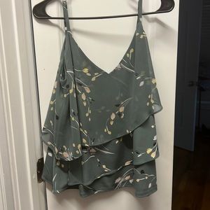 WHBM layered green floral cami